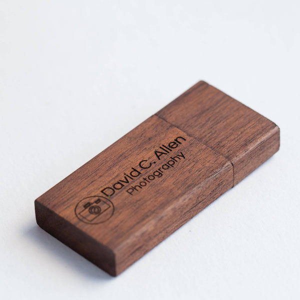 Personalized Wooden USB Flash Drive 3.0 in Walnut Color for Wedding Clients