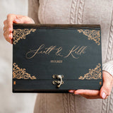 Black Wooden Photo Box – Elegant Personalized Gift for Wedding Photographers