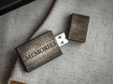 Black Wooden USB Flash Drive - Personalized Engraving, Elegant Gift for Men or Corporate