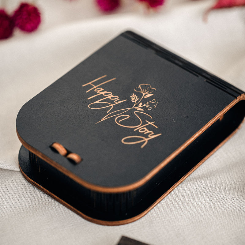 Coffret USB élégant pour mariage avec clé USB en bois personnalisée en option