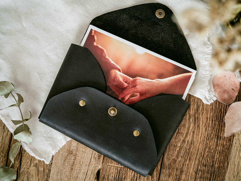 Customized Leather Envelope for Photos, Premium Leather Photo Album Alternative