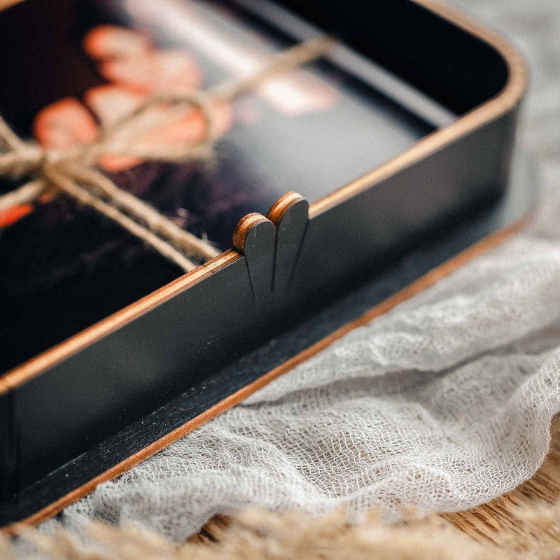 Luxury Black Wooden Photo Box – Perfect for Boudoir & Wedding Photography - NZHANDICRAFT