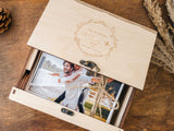 Natural Wooden Photo Box – Personalized Gift for Families & Friends