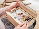 Natural Wooden Photo Box – Personalized Gift for Families & Friends