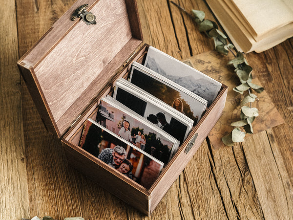 Personalized Family Photo Box - Vintage Wooden Memory Keeper - nzhandicraft