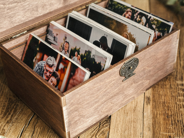 Personalized Family Photo Box - Vintage Wooden Memory Keeper - nzhandicraft