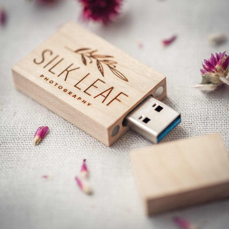 Personalized Wooden USB Flash Drive - Maple Finish with Engraving - NZHANDICRAFT