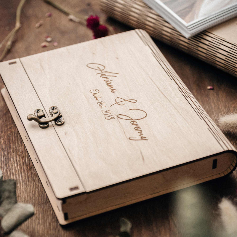 Personalized Wooden Wedding Photo Storage Box for Photographers