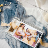 Premium Glass Photo Box with Wood Crystal USB Drive for Wedding Photo