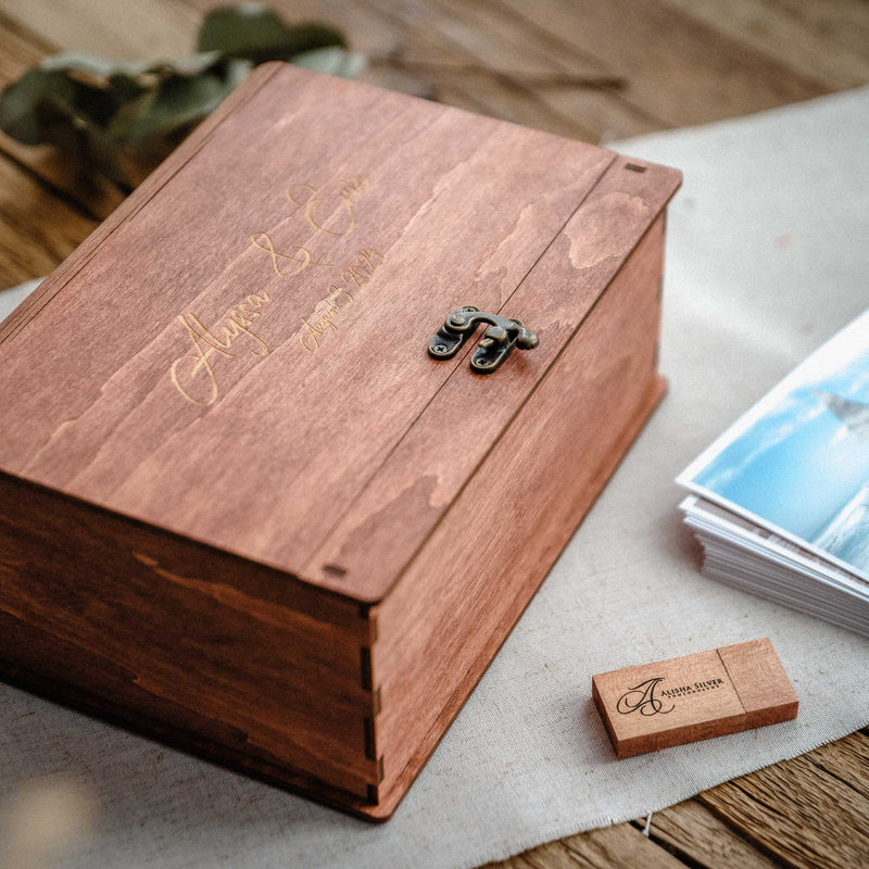 Wooden Photo Box with USB Slot – Personalized Gift for Any Occasion