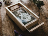 Wedding Photo Box with Personalized Acrylic Lid and USB Flash Drive