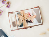 Wedding Photography Box - Rose Gold Glass Photo Box with USB Drive