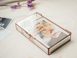 Wedding Photography Box - Rose Gold Glass Photo Box with USB Drive