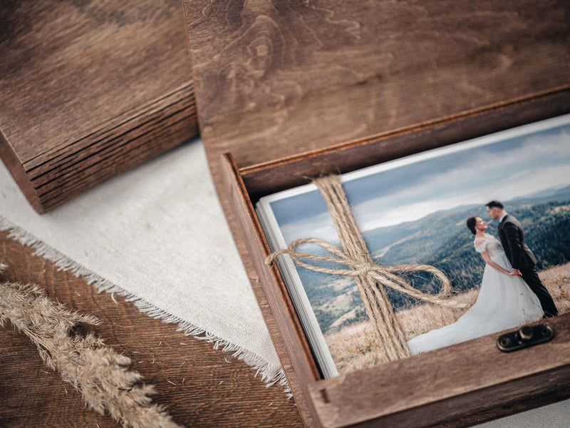 Wooden Photo Box for Prints - Personalized Gift for Couple