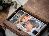 Wooden Photo Box for Prints - Personalized Gift for Couple